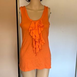 Orange ruffle tank top. Small